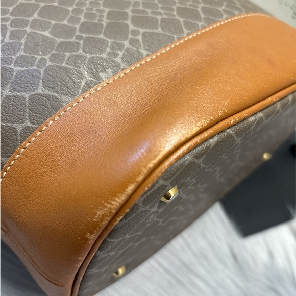 NINA RICCI Vintage Brown and Tan Monogram Tote - Picture 5 of 9
